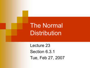Lecture 23 - The Normal Distribution