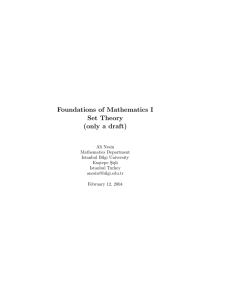 Foundations of Mathematics I Set Theory (only a draft)
