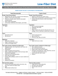 Low-Fiber Diet - Brigham and Women`s Faulkner Hospital