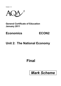 A-level Economics Mark Scheme Unit 02 - The