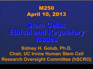 Stem Cells - University of California, Irvine