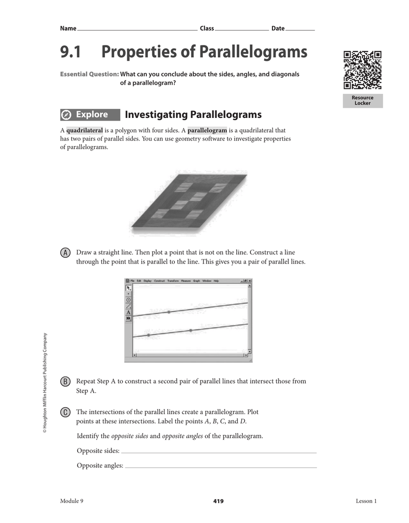 23.23 Properties of Parallelograms With Regard To Properties Of Parallelograms Worksheet