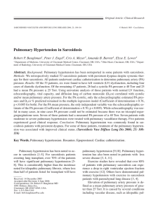 Pulmonary Hypertension in Sarcoidosis