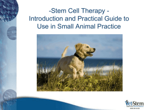 Regenerative Medicine Credentialing Course - Vet-Stem