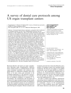 A survey of dental care protocols among US organ transplant centers