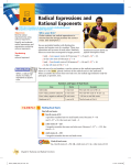 8-6 Radical Expressions and Rational Exponents