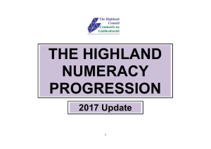 Highland Numeracy Progression Update 2017