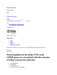 Polymorphisms in the feline TNFA and CD209 genes are associated