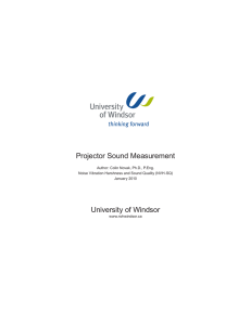 Projector Sound Measurement University of Windsor