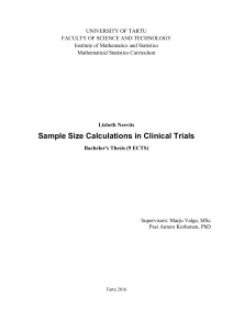 Sample Size Calculations in Clinical Trials