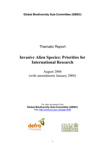 Invasive alien species: priorities for international research