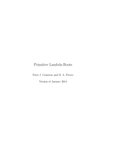 Primitive Lambda-Roots