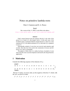 Notes on primitive lambda
