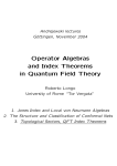 Operator Algebras and Index Theorems in Quantum Field Theory