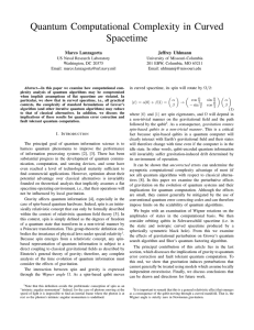 Quantum Computational Complexity in Curved Spacetime