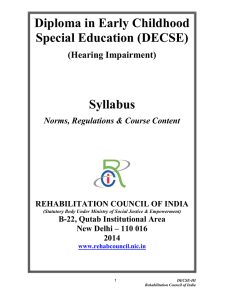 Diploma in Early Childhood Special Education