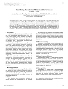 Data Mining Discretization Methods and Performances (PDF