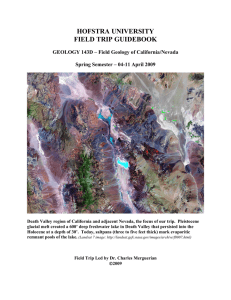 Geology 134A – Arizona Field Course, May 2002