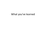 What you*ve learned and what you don*t know