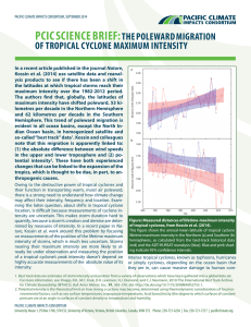 pcic science brief:the poleward migration of tropical cyclone