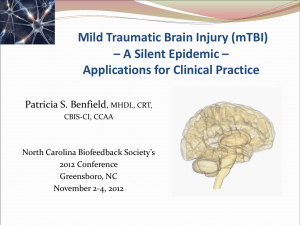 Benfield - Mild Traumatic Brain Injury (mTBI): A Silent Epidemic
