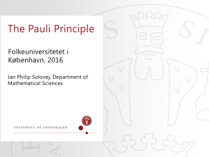 The Pauli Principle