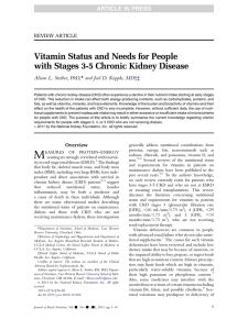 Vitamin Status and Needs for People with Stages 3