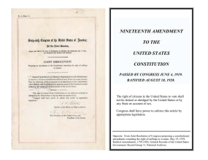 nineteenth amendment to the united states constitution
