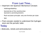 From Last Time… - High Energy Physics