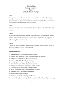 B.Sc. Syllabus Geology Semester I Paper I (Introduction to Geology)