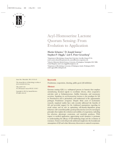 Acyl-Homoserine Lactone Quorum Sensing: From Evolution to