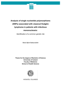 Analysis of single nucleotide polymorphisms (SNPs