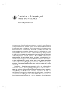 Creolization in Anthropological Theory and in Mauritius