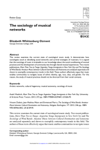 The sociology of musical networks