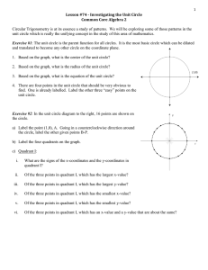 Lesson #74 - Investigating the Unit Circle Common Core Algebra 2