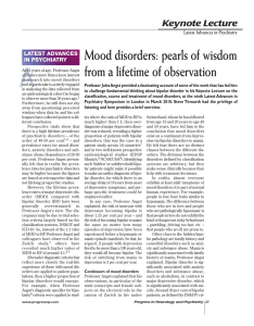 Mood disorders: pearls of wisdom from a lifetime of observation