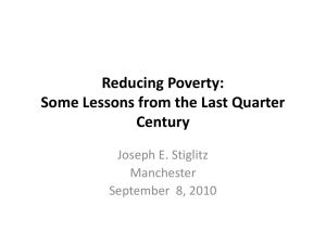 Reducing Poverty: Some lessons from the last quarter Century*s