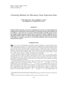 Clustering Methods for Microarray Gene Expression Data