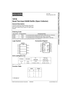 74F38 Quad Two-Input NAND Buffer (Open Collector)