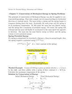 Chapter 7: Conservation of Mechanical Energy in Spring Problems