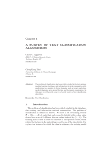 Chapter 6 A SURVEY OF TEXT CLASSIFICATION