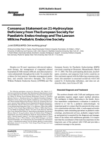 Consensus Statement on 21-Hydroxylase Deficiency