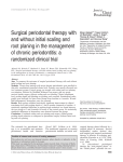 Surgical periodontal therapy with and without initial scaling and root