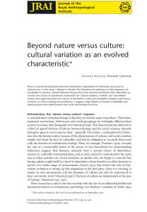 Beyond nature versus culture - Staff