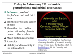 Today in Astronomy 111: asteroids, perturbations and orbital