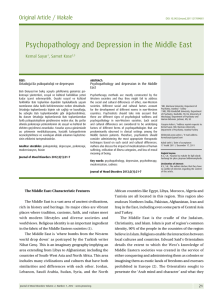 Psychopathology and Depression in the Middle East