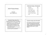 MCAT Physics Review Historical Areas of Emphasis