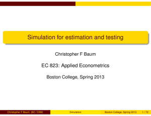 Simulation for estimation and testing