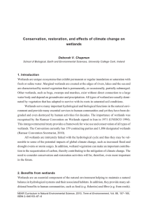 Conservation, restoration, and effects of climate change on wetlands