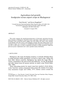 Agriculture-led growth: foodgrains versus export crops in Madagascar